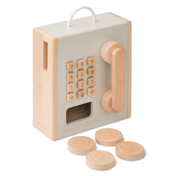 Rufus Wooden Toy Payphone (Oat/Sandy Mix)
