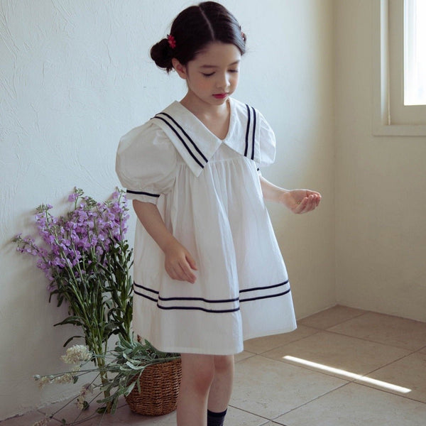 Elodie Sailor Collar Puff Sleeve Party Dress