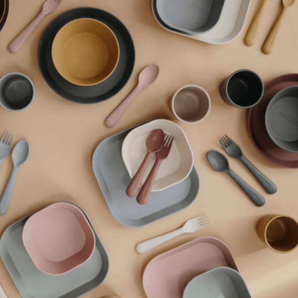 Mushie Cups Set (Smoke Dark Grey)