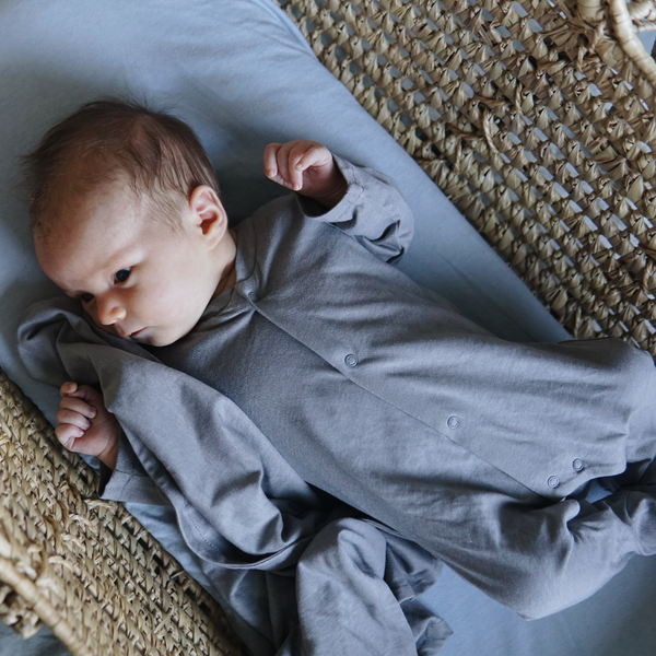 Callie Organic Cotton Jersey Babysuit (Stone)