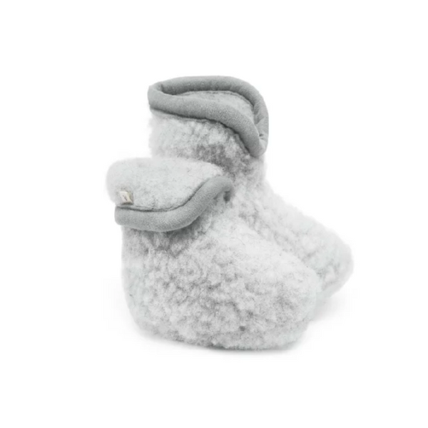Grey Pure Wool Baby Booties