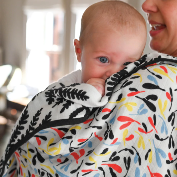 Etta Loves Plant Print Sensory Muslin Blanket