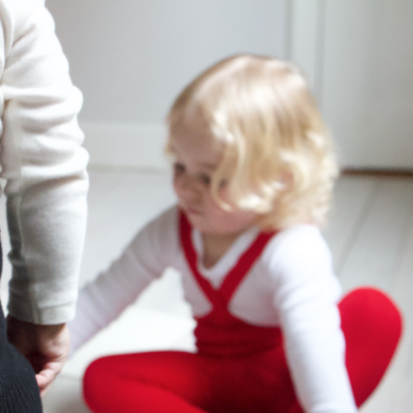 Silly Silas Unisex Rib Tights with Braces (Love Red)