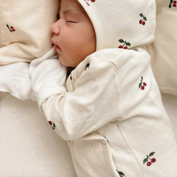 Newborn Cherry Print Wrap-Over Baby Bodysuit