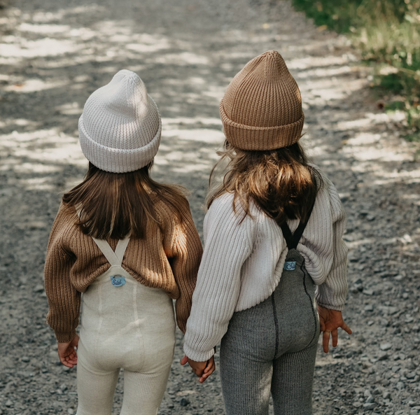 Silly Silas Unisex Footless Woollen Tights with Braces (Cream Blend)