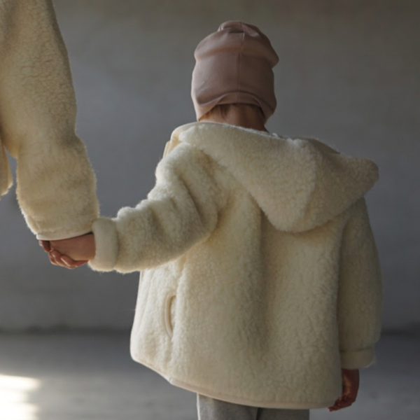 Ciara 100% Wool Hooded Coat (Milk)