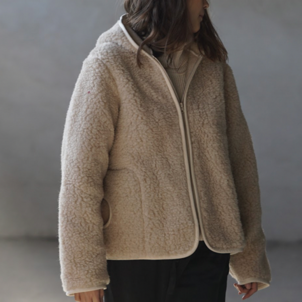 MAMA Ciara 100% Wool Hooded Jacket (Biscuit)