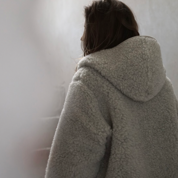 MAMA Ciara 100% Wool Hooded Jacket (Grey)