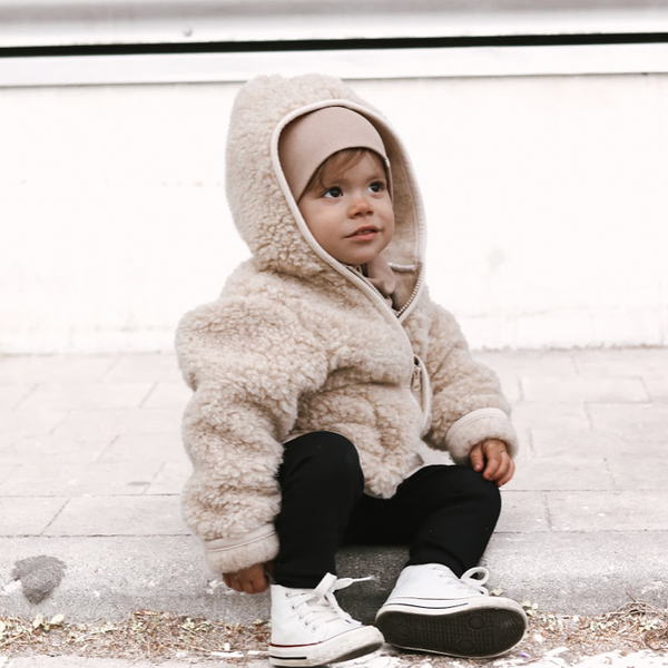 Ciara 100% Wool Hooded Coat (Biscuit)