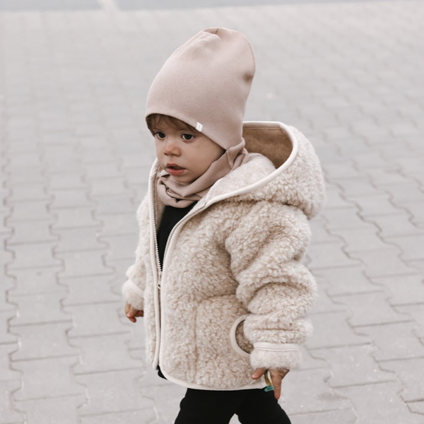 Ciara 100% Wool Hooded Coat (Biscuit)