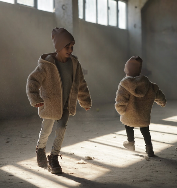 Ciara 100% Wool Hooded Coat (Biscuit)