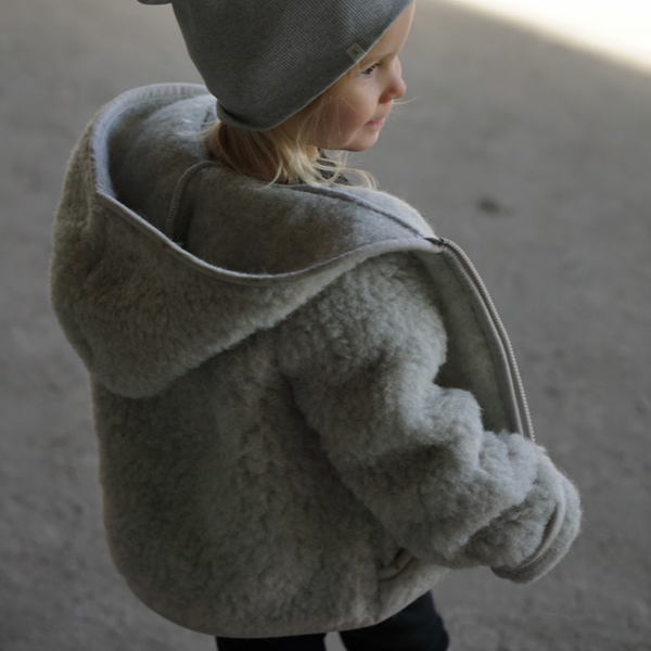 Ciara 100% Wool Hooded Coat (Grey)