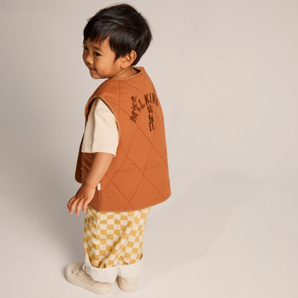 CLAUDE x ANDO Milking It Quilted Boxy Gilet (Terracotta)