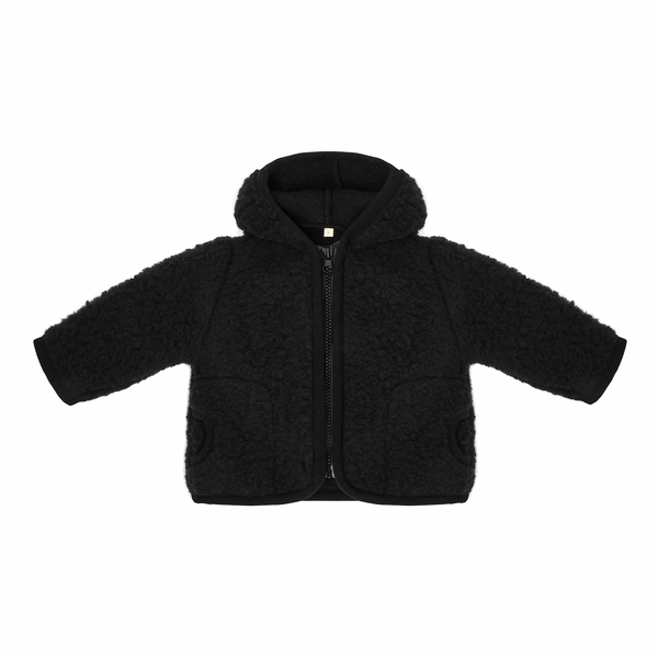 Ciara 100% Wool Hooded Coat (Black)