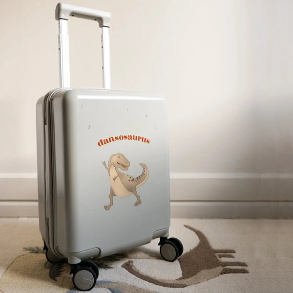 Dancing Dinosaur Print Travel Suitcase