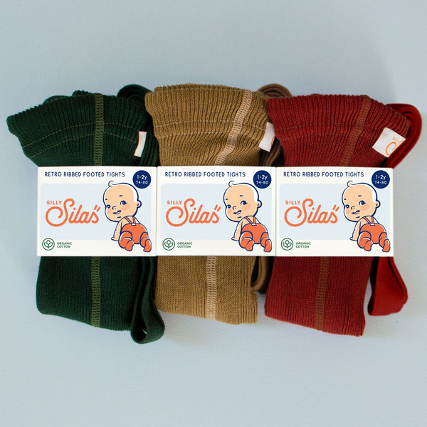Silly Silas Unisex Rib Tights with Braces (Maple Leaf)