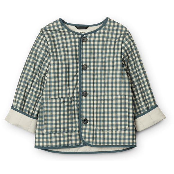 Tinos Quilted Gingham Check Jacket (Whale Blue/Sandy Mix)