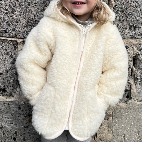 Ciara 100% Wool Hooded Coat (Milk)