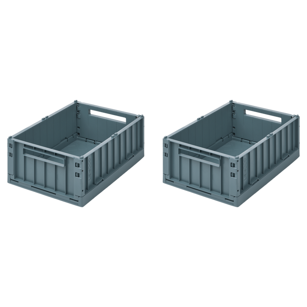 Weston Medium Storage Boxes Set of 2 (Whale Blue)