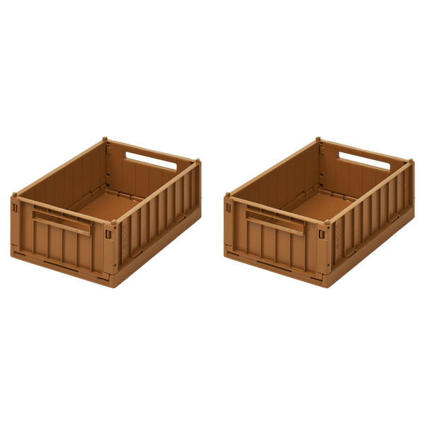 Weston Small Storage Boxes Set of 2 (Golden Caramel)