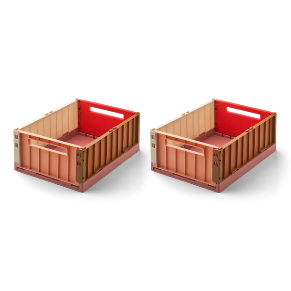 Weston Medium Storage Boxes Set of 2 (Dusty Raspberry Multi Mix)