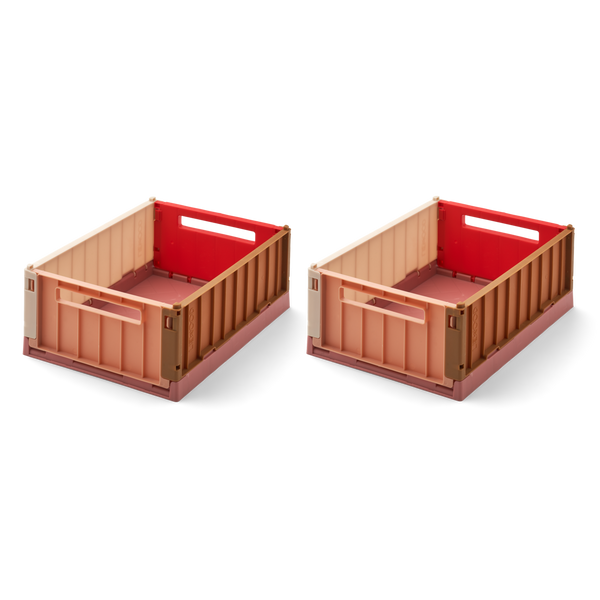Weston Small Storage Boxes Set of 2 (Dusty Raspberry Multi Mix)