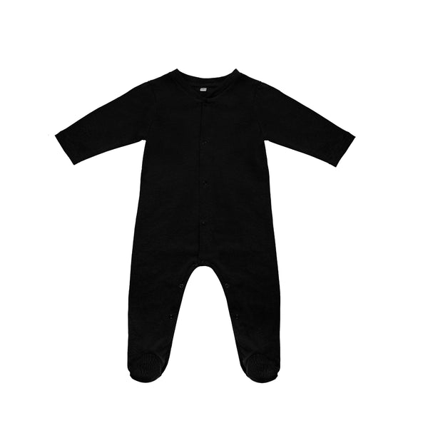 Callie Organic Cotton Jersey Babysuit (Black)