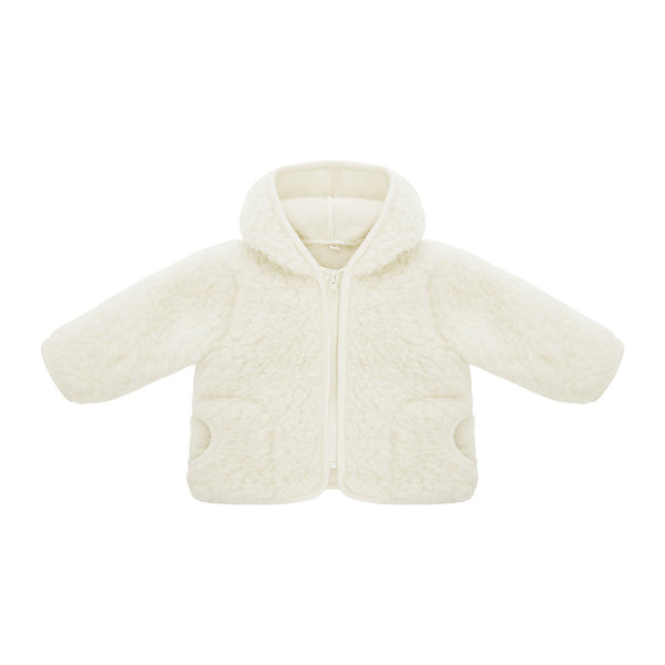 Ciara 100% Wool Hooded Coat (Milk)