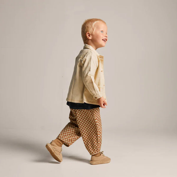 Claude Checkerboard Trousers (Brick)