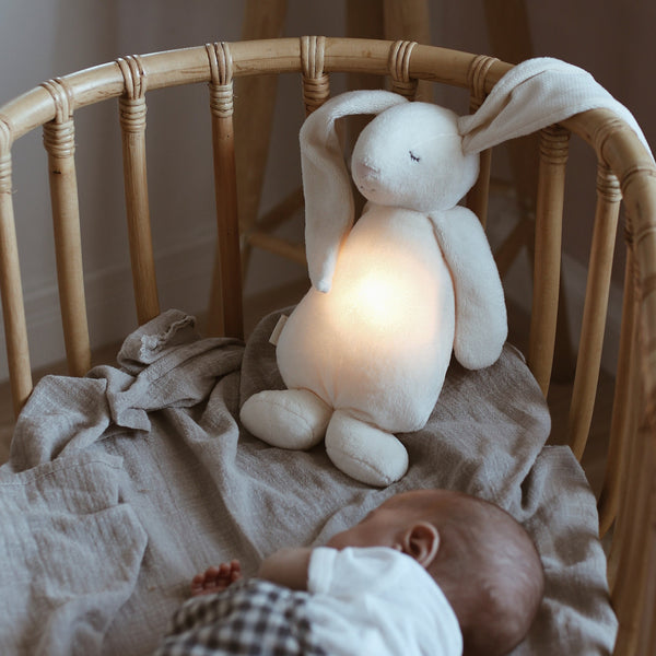 Humming Bunny Organic Soft Toy Night Light (Cream)