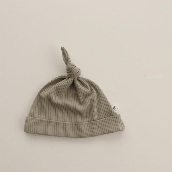 Ertha Ribbed Knotted Hat (Pale Khaki)