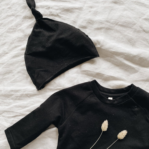 Cotton Knotted Hat (Black)