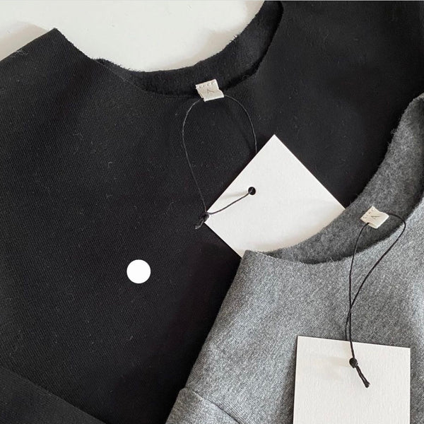 Cassius Organic Cotton Raw Neck Modern Sweatshirt (Dark Grey)