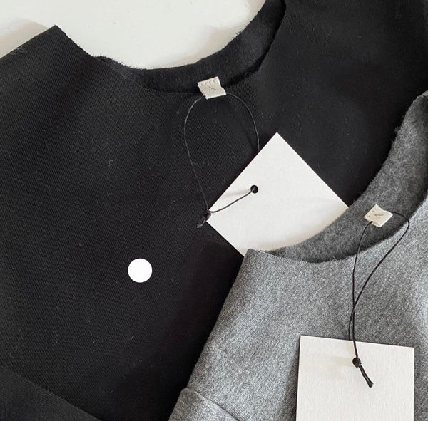 Cassius Organic Cotton Raw Neck Modern Sweatshirt  (Black)