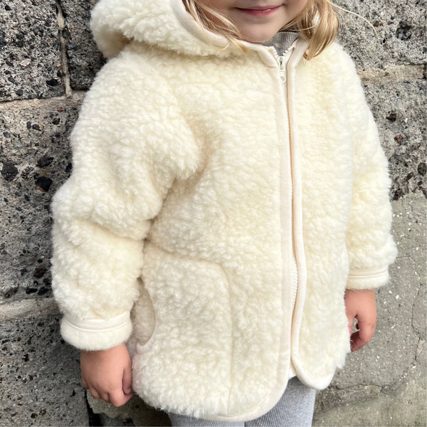 Ciara 100% Wool Hooded Coat (Milk)