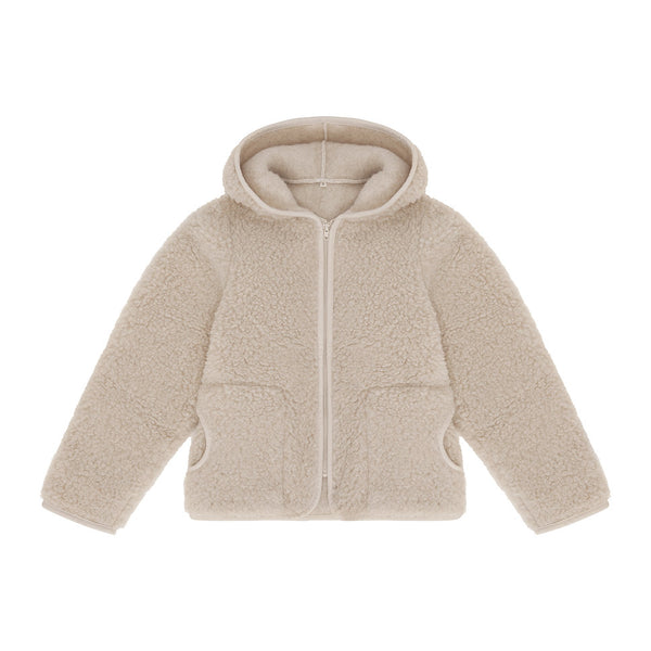 MAMA Ciara 100% Wool Hooded Jacket (Biscuit)