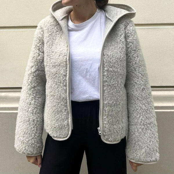 MAMA Ciara 100% Wool Hooded Jacket (Grey)