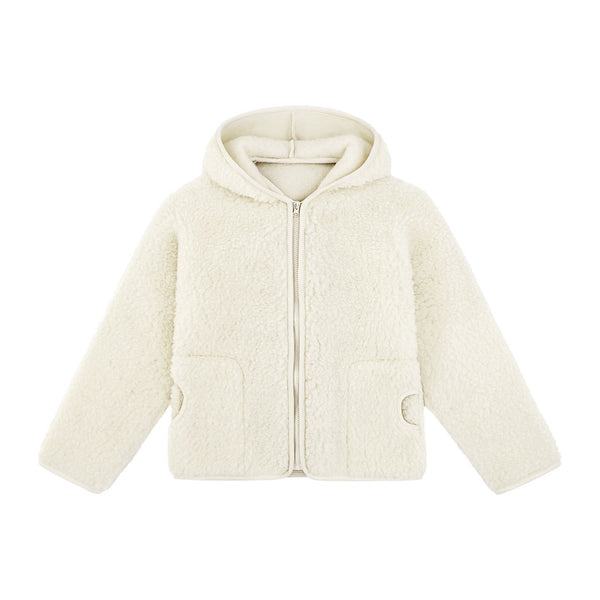 MAMA Ciara 100% Wool Hooded Jacket (Milk)