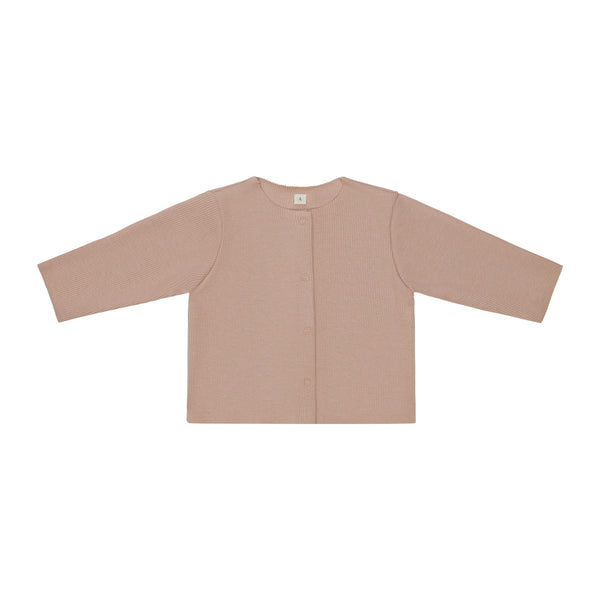 Chia Cotton Rib Cardigan (Biscuit)