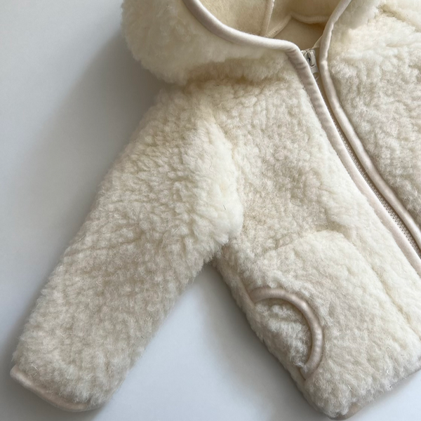 Ciara 100% Wool Hooded Coat (Milk)