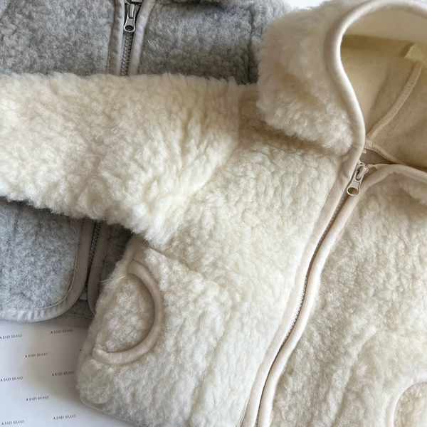 Ciara 100% Wool Hooded Coat (Milk)